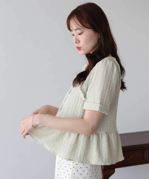 BLUEEAST(ブルーイースト)の「《新色追加》ぽこぽこビスチェドッキングトップス(Tシャツ/カットソー・レディース・アイボリー/ブラック/ミント/ピンク・MEDIUM)」の13枚目の写真