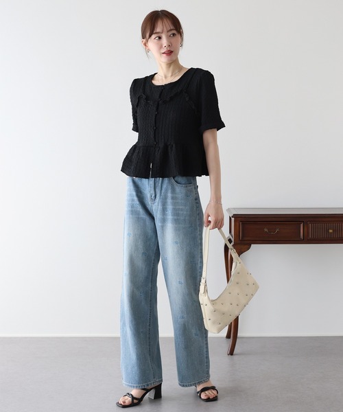 BLUEEAST(ブルーイースト)の「《新色追加》ぽこぽこビスチェドッキングトップス(Tシャツ/カットソー・レディース・アイボリー/ブラック/ミント/ピンク・MEDIUM)」の22枚目の写真