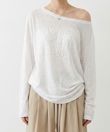 ammy.（エイミードット）の「【 ammy. / エイミードット 】 シアー ロゴ ワンショルダー ルーズ ロンT（Tシャツ/カットソー）」