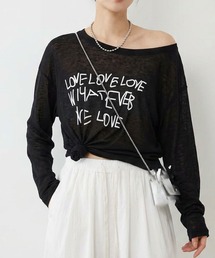 ammy.（エイミードット）の「【 ammy. / エイミードット 】 シアー ロゴ ワンショルダー ルーズ ロンT（Tシャツ/カットソー）」