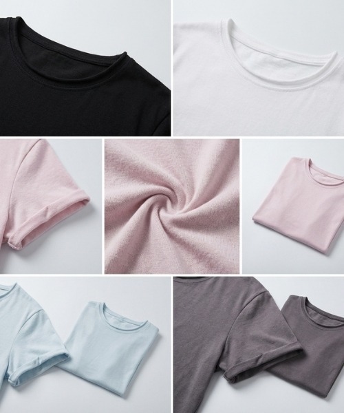 I.O.E（アイオイ）の「[韓国トレンド] リネンベーシックTシャツ（Tシャツ/カットソー・レディース・グレー/ピンク/ホワイト/イエロー/ライトブルー/ブラック・FREE）」の21枚目の写真