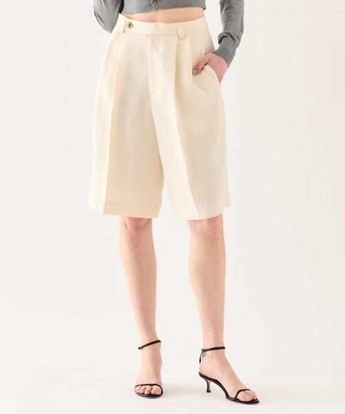 ESTNATION（エストネーション）の「ESTNATION / マットクロスハーフパンツ（その他パンツ・レディース・アイボリー/ライトベージュ・38/36）」の3枚目の写真