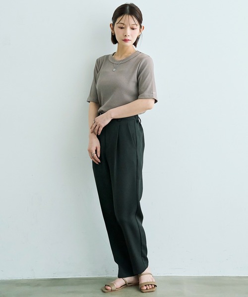 mil(ミル)の「【ラクに着られてきちんと見える。毎日着たい】 美シルエット センタープレス プルオン テーパード パンツ【587198】(スラックス・レディース・ネイビー/サンドベージュ/グレイッシュベージュ/ブラック/チャコールグレー・S-Regular/S-Short/FREE/M-Regular/M-Short)」の22枚目の写真