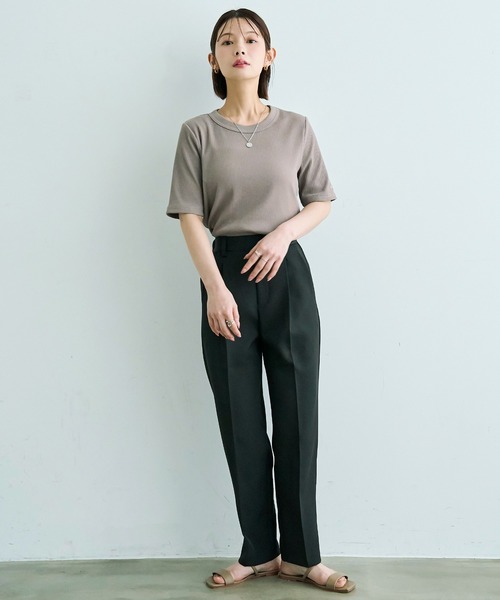 mil(ミル)の「【ラクに着られてきちんと見える。毎日着たい】 美シルエット センタープレス プルオン テーパード パンツ【587198】(スラックス・レディース・ネイビー/サンドベージュ/グレイッシュベージュ/ブラック/チャコールグレー・S-Regular/S-Short/FREE/M-Regular/M-Short)」の21枚目の写真