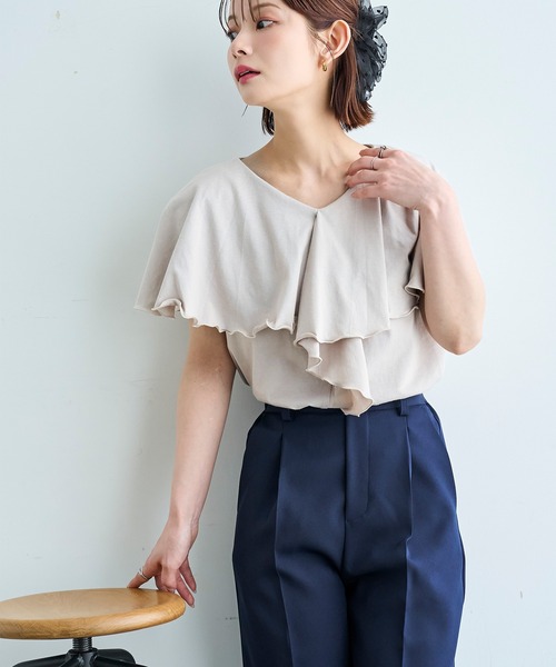 mil(ミル)の「【ラクに着られてきちんと見える。毎日着たい】 美シルエット センタープレス プルオン テーパード パンツ【587198】(スラックス・レディース・ネイビー/サンドベージュ/グレイッシュベージュ/ブラック/チャコールグレー・S-Regular/S-Short/FREE/M-Regular/M-Short)」の11枚目の写真