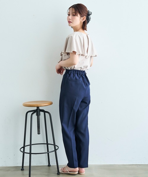 mil(ミル)の「【ラクに着られてきちんと見える。毎日着たい】 美シルエット センタープレス プルオン テーパード パンツ【587198】(スラックス・レディース・ネイビー/サンドベージュ/グレイッシュベージュ/ブラック/チャコールグレー・S-Regular/S-Short/FREE/M-Regular/M-Short)」の10枚目の写真