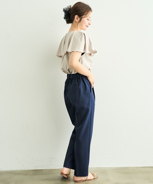 mil(ミル)の「【ラクに着られてきちんと見える。毎日着たい】 美シルエット センタープレス プルオン テーパード パンツ【587198】(スラックス・レディース・ネイビー/サンドベージュ/グレイッシュベージュ/ブラック/チャコールグレー・S-Regular/S-Short/FREE/M-Regular/M-Short)」の15枚目の写真