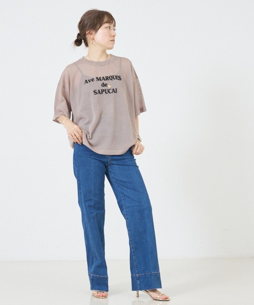 DESIGNWORKS（デザインワークス）の「ハイウエストフレアストレッチデニム（その他パンツ・レディース・インディゴブルー/ライトブルー・S）」の12枚目の写真