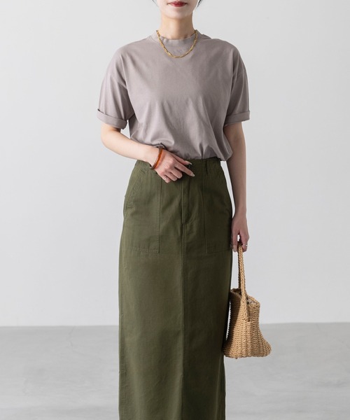 welleg（ウェレッグ）の「接触冷感 UVカット 汗じみしにくい 五分丈 カットソー（Tシャツ/カットソー・レディース・ネイビー/ブラック/グレイッシュベージュ/アイボリー/グレー・M）」の21枚目の写真