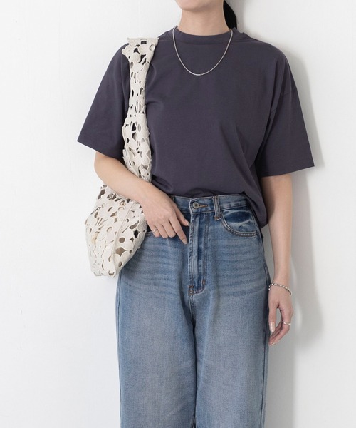 welleg（ウェレッグ）の「接触冷感 UVカット 汗じみしにくい 五分丈 カットソー（Tシャツ/カットソー・レディース・ネイビー/ブラック/グレイッシュベージュ/アイボリー/グレー・M）」の18枚目の写真