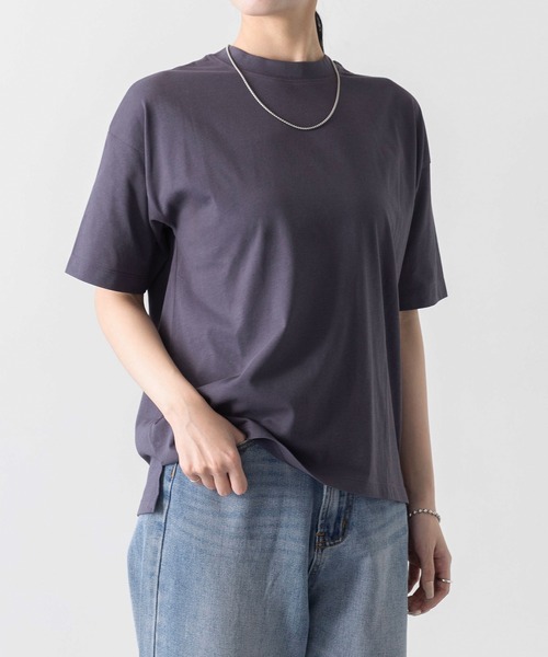 welleg（ウェレッグ）の「接触冷感 UVカット 汗じみしにくい 五分丈 カットソー（Tシャツ/カットソー・レディース・ネイビー/ブラック/グレイッシュベージュ/アイボリー/グレー・M）」の17枚目の写真