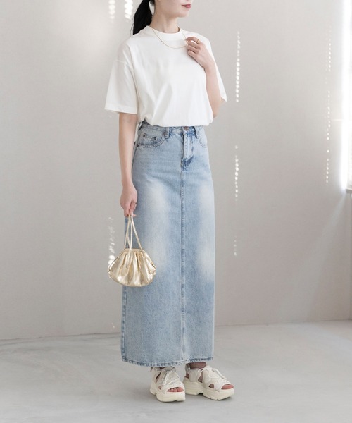 welleg（ウェレッグ）の「接触冷感 UVカット 汗じみしにくい 五分丈 カットソー（Tシャツ/カットソー・レディース・ネイビー/ブラック/グレイッシュベージュ/アイボリー/グレー・M）」の22枚目の写真