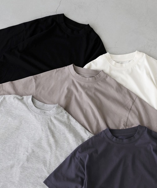 welleg（ウェレッグ）の「接触冷感 UVカット 汗じみしにくい 五分丈 カットソー（Tシャツ/カットソー・レディース・ネイビー/ブラック/グレイッシュベージュ/アイボリー/グレー・M）」の15枚目の写真