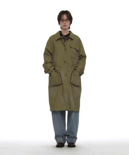 PARTIMENTO WOMEN(パルティメントウィメン)の「ツーウェイウォッシュドポケットバルマカンコート_カーキグリーン(トレンチコート・レディース・その他・OS)」の5枚目の写真