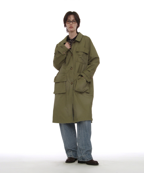 PARTIMENTO WOMEN(パルティメントウィメン)の「ツーウェイウォッシュドポケットバルマカンコート_カーキグリーン(トレンチコート・レディース・その他・OS)」の7枚目の写真