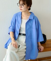 【Enlude】裾ドロストオープンカラーオーバーシャツ《ユニセックス》