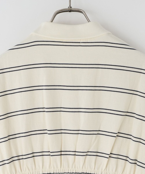 LOWRYS FARM(ローリーズファーム)の「ギャザーポロSS 794100(Tシャツ/カットソー・レディース・グレー/アイボリー・LONG/SHORT)」の9枚目の写真