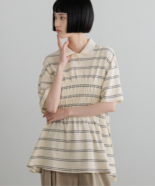 LOWRYS FARM(ローリーズファーム)の「ギャザーポロSS 794100(Tシャツ/カットソー・レディース・グレー/アイボリー・LONG/SHORT)」の19枚目の写真