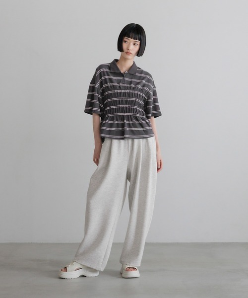 LOWRYS FARM(ローリーズファーム)の「ギャザーポロSS 794100(Tシャツ/カットソー・レディース・グレー/アイボリー・LONG/SHORT)」の21枚目の写真