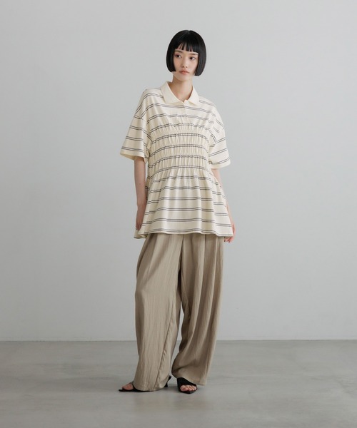 LOWRYS FARM(ローリーズファーム)の「ギャザーポロSS 794100(Tシャツ/カットソー・レディース・グレー/アイボリー・LONG/SHORT)」の17枚目の写真