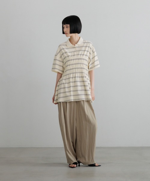 LOWRYS FARM(ローリーズファーム)の「ギャザーポロSS 794100(Tシャツ/カットソー・レディース・グレー/アイボリー・LONG/SHORT)」の18枚目の写真
