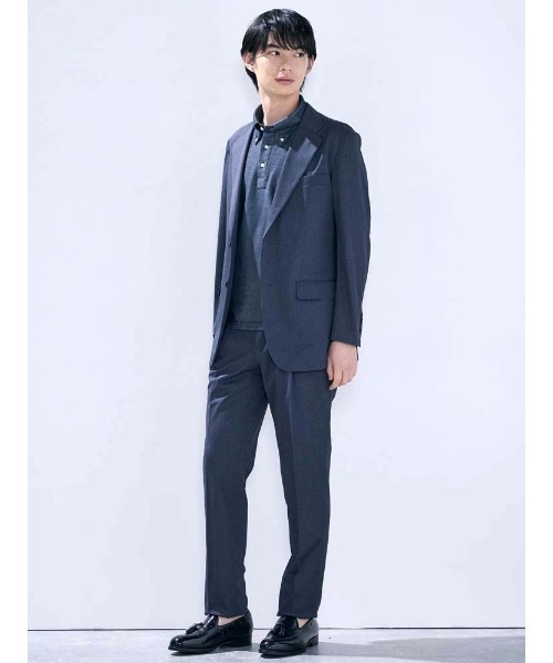 Perfect Suit FActory(パーフェクトスーツファクトリー)の「【接触冷感/ウォッシャブル】「羽衣を纏う」ICE JETセットアップパンツ C.グレー/ネイビー(スーツパンツ・メンズ・ネイビー/チャコールグレー・L/S/M/LL)」の10枚目の写真
