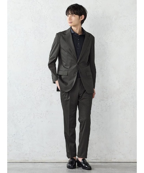 Perfect Suit FActory(パーフェクトスーツファクトリー)の「【接触冷感/ウォッシャブル】「羽衣を纏う」ICE JETセットアップパンツ C.グレー/ネイビー(スーツパンツ・メンズ・ネイビー/チャコールグレー・L/S/M/LL)」の9枚目の写真