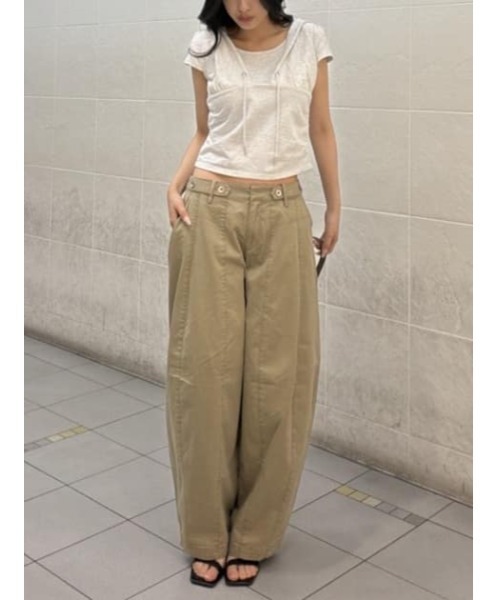 LAGUA GEM(ラグアジェム)の「BARREL LEG MILITARY パンツ(カーゴパンツ・レディース・ベージュ/カーキ/チャコールグレー・X-SMALL/SMALL/MEDIUM)」の12枚目の写真