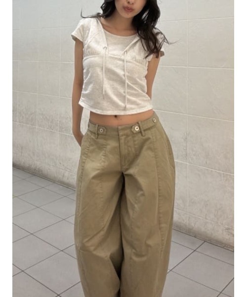 LAGUA GEM(ラグアジェム)の「BARREL LEG MILITARY パンツ(カーゴパンツ・レディース・ベージュ/カーキ/チャコールグレー・X-SMALL/SMALL/MEDIUM)」の15枚目の写真