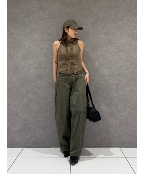 LAGUA GEM(ラグアジェム)の「BARREL LEG MILITARY パンツ(カーゴパンツ・レディース・ベージュ/カーキ/チャコールグレー・X-SMALL/SMALL/MEDIUM)」の9枚目の写真