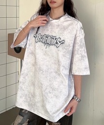 【26年春夏新作】ぼかしロゴ ショルダーボタン オーバーサイズ半袖Tシャツ