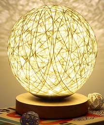SORENA（ソレナ）の「ラタン風LEDボールライト USB充電ポート付き（照明）」