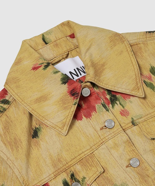 GANNI（ガニー）の「Print Denim Jacket（デニムジャケット・レディース・イエロー系その他・38/36）」の3枚目の写真