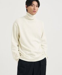 タートルネックプルオーバーニットTシャツ[アイボリー]