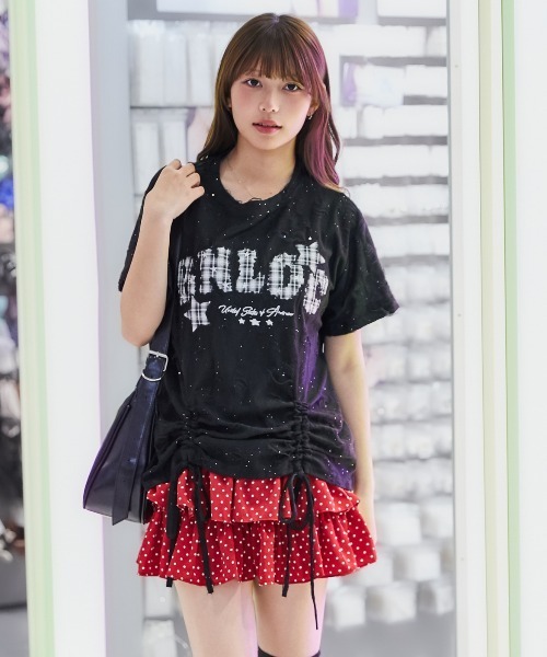 GORGE(ゴージ)の「《チェックロゴ刺繍シャーリング》カットソー/ストリート/春夏/全2色(Tシャツ/カットソー・レディース・ブラック/オフホワイト・F)」の7枚目の写真