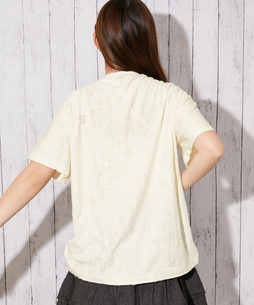 GORGE(ゴージ)の「《チェックロゴ刺繍シャーリング》カットソー/ストリート/春夏/全2色(Tシャツ/カットソー・レディース・ブラック/オフホワイト・F)」の15枚目の写真