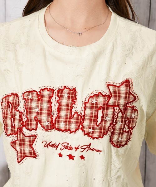 GORGE(ゴージ)の「《チェックロゴ刺繍シャーリング》カットソー/ストリート/春夏/全2色(Tシャツ/カットソー・レディース・ブラック/オフホワイト・F)」の16枚目の写真