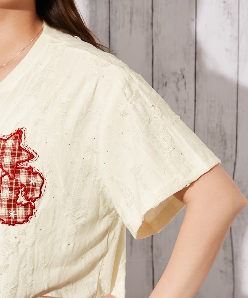 GORGE(ゴージ)の「《チェックロゴ刺繍シャーリング》カットソー/ストリート/春夏/全2色(Tシャツ/カットソー・レディース・ブラック/オフホワイト・F)」の19枚目の写真