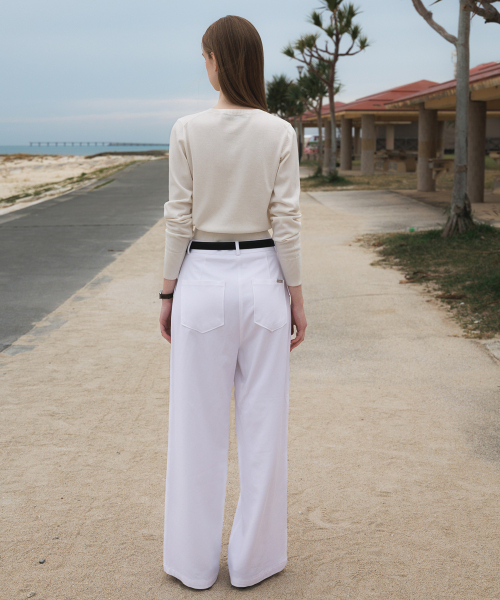 DEHEVE（デヘヴェ）の「Summer Henley Neck Knit [Ivory]（ニット/セーター・レディース・アイボリー・OS）」の9枚目の写真