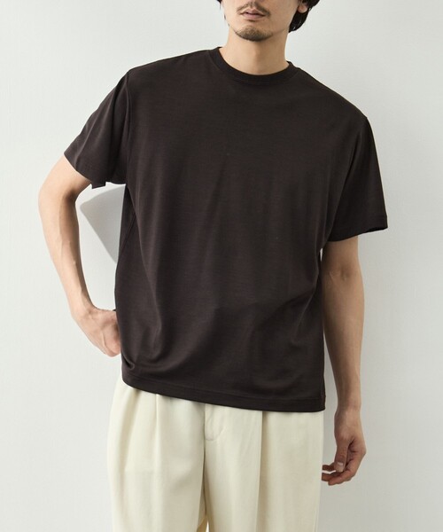 FUJI(フジ)の「【FUJI/フジ】WOOL S/S T-SHIRT(Tシャツ/カットソー・メンズ・ブラック/ブラウン/グリーン・4/5)」の1枚目の写真