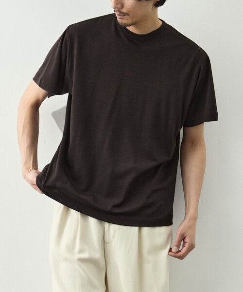 FUJI(フジ)の「【FUJI/フジ】WOOL S/S T-SHIRT(Tシャツ/カットソー・メンズ・ブラック/ブラウン/グリーン・4/5)」の11枚目の写真