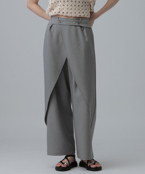LEPSIM(レプシィム)の「2WAYラップパンツ 670531(その他パンツ・レディース・グレー/ブラック・LARGE/MEDIUM)」の2枚目の写真