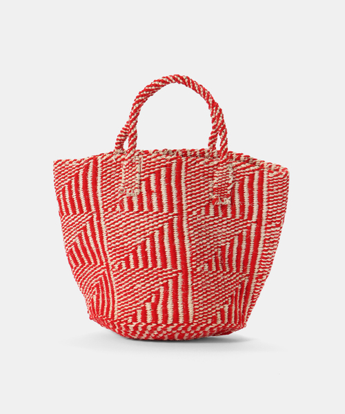 B.C STOCK(ベーセーストック)の「AFRICAN SQUARE / アフリカンスクエア サイザルバッグ フラッグ 9インチ(かごバッグ・レディース・ブラック/レッド・FREE)」の5枚目の写真