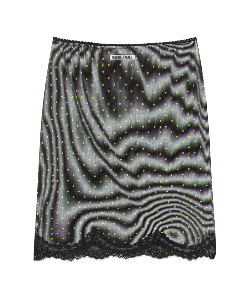 HIGHTIDEFRANKIE（ハイタイドフランキー）の「Lace Ribbon Midi Skirt Gray（スカート・レディース・グレー・FREE）」の3枚目の写真