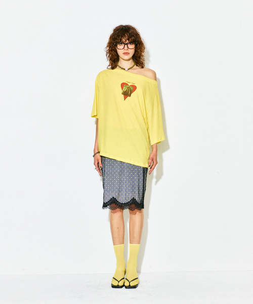 HIGHTIDEFRANKIE（ハイタイドフランキー）の「Lace Ribbon Midi Skirt Gray（スカート・レディース・グレー・FREE）」の4枚目の写真