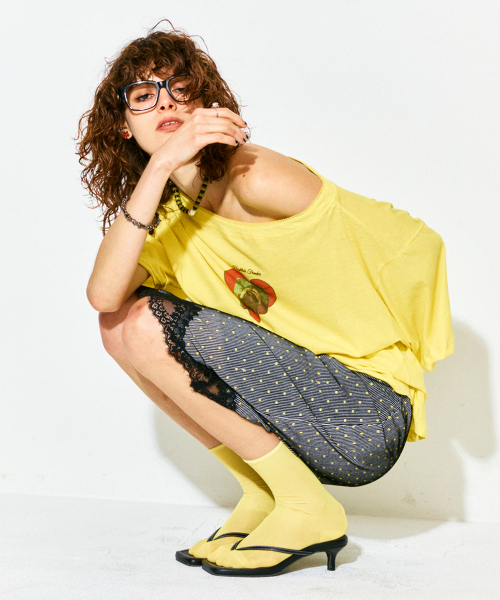 HIGHTIDEFRANKIE（ハイタイドフランキー）の「Lace Ribbon Midi Skirt Gray（スカート・レディース・グレー・FREE）」の12枚目の写真