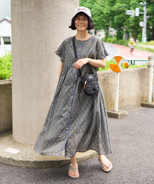 FREAK'S STORE(フリークスストア)の「インド フラワープリント柄ワンピース(ワンピース・レディース・オフホワイト/チャコールグレー/レッド・フリ-)」の20枚目の写真