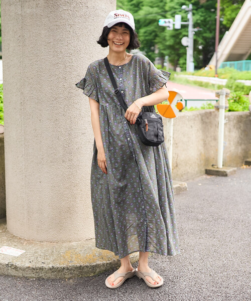 FREAK'S STORE(フリークスストア)の「インド フラワープリント柄ワンピース(ワンピース・レディース・オフホワイト/チャコールグレー/レッド・フリ-)」の22枚目の写真
