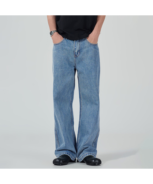 OWSA(オウサ)の「ストレートデニムパンツ - ブルー(デニムパンツ・メンズ・ブルー・MEDIUM/LARGE/X-LARGE/XX-LARGE)」の1枚目の写真
