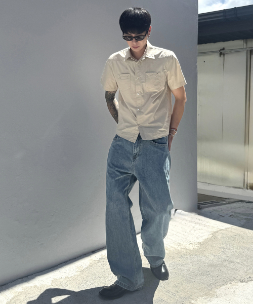 OWSA(オウサ)の「ストレートデニムパンツ - ブルー(デニムパンツ・メンズ・ブルー・MEDIUM/LARGE/X-LARGE/XX-LARGE)」の6枚目の写真